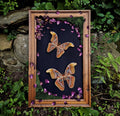 Framed Atlas Moth Pair with Rose Petals – One-of-a-Kind Handmade Artwork