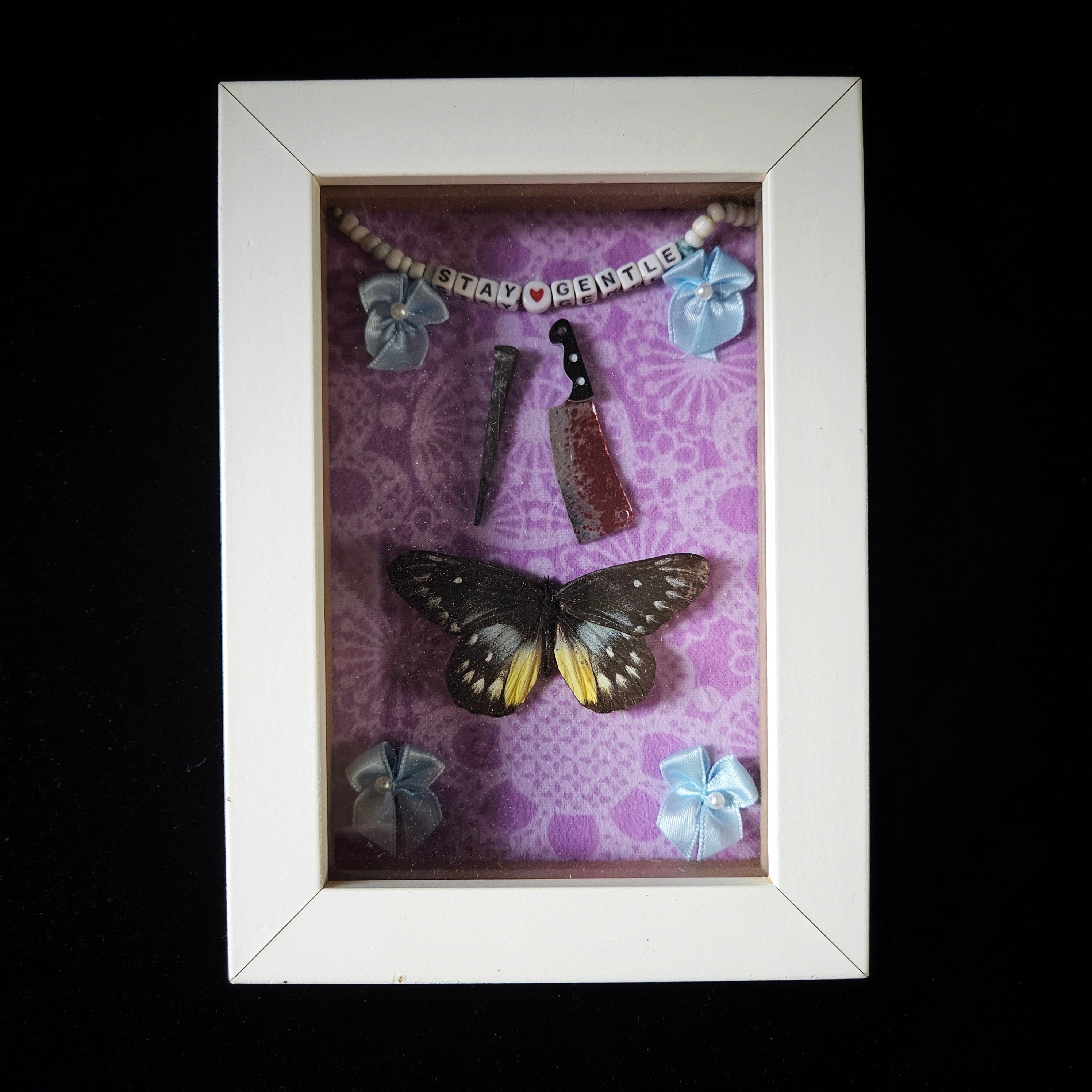 Stay Gentle Macabre Butterfly Frame